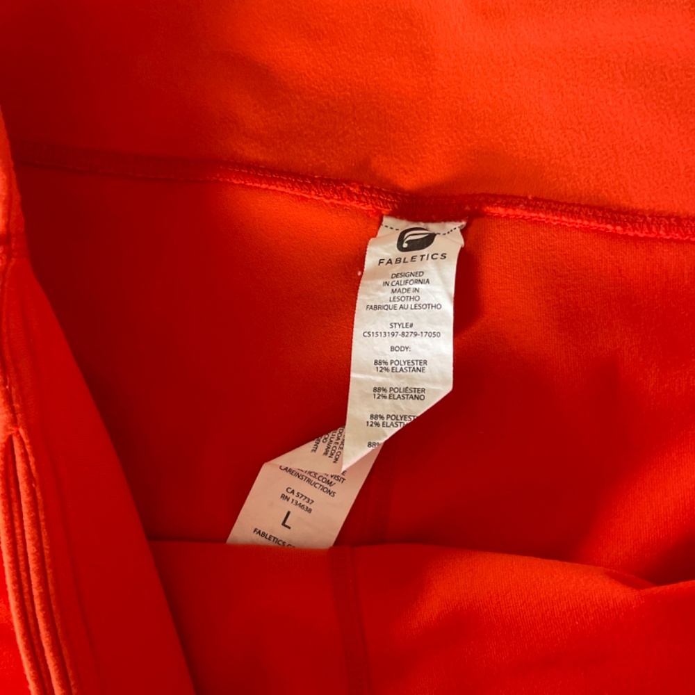 Fabletics Orange Knee Length Cropped Compression … - image 6